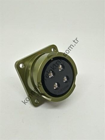 KUKDONG KDB02E 24-22S 4 Pin Metal Kasa Bayonet Panel Tipi Dişi Askeri Konnektör