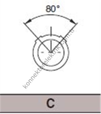 PKC.M0.3GL.LG 3 Pinli Panel Tipi Dişi Konnektör