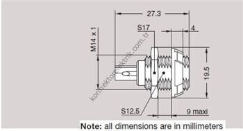 LEMO PKC.M0.3GL.LG 3 Pin Plastik Kasa Panel Tipi Dişi Medikal Konnektör