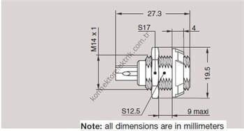 PKC.M0.7GL.LG 7 Pinli Panel Tipi Dişi Konnektör