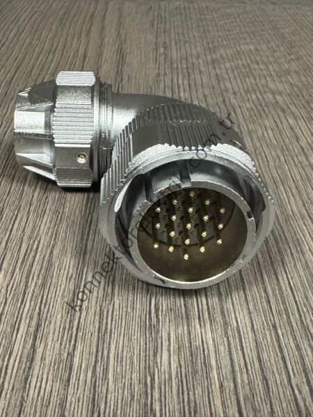 WEIPU WY32J19TU 19 Pin IP67 Metal Kasa 90° Açılı Kablo Tipi Erkek Su Geçirmez Konnektör