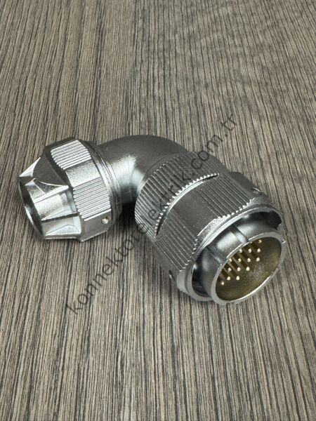 WEIPU WY32J19TU 19 Pin IP67 Metal Kasa 90° Açılı Kablo Tipi Erkek Su Geçirmez Konnektör