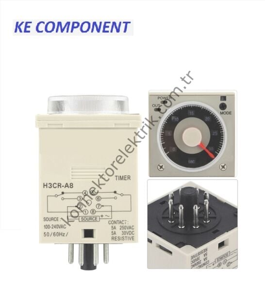 LEAGLO H3CR-A8 8 Pinli Zaman Rölesi( OMRON H3CR-A8 Muadili )