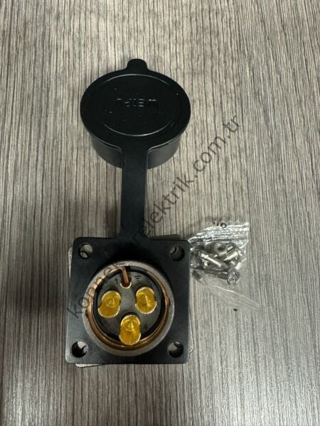 WEIPU WD28J4Z 4 Pin IP67 Metal Kasa Panel Tipi Erkek Su Geçirmez Konnektör