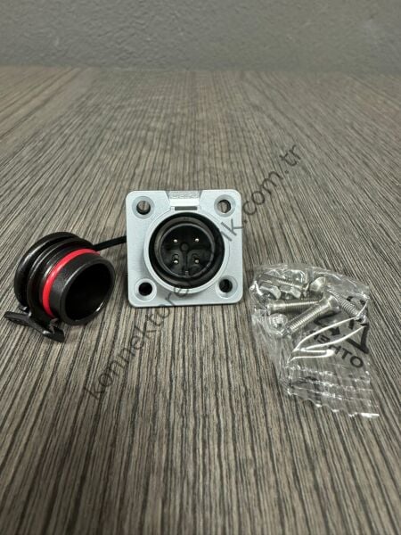 WEIPU WK16J4Z1 4 Pin IP68 Metal Kasa Panel Tipi Erkek Su Geçirmez Konnektör