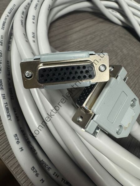 HZ CONNECTORS DSUB DB25F Dişi Konnektörlü 10 mt Data/PLC Haberleşme Kablosu