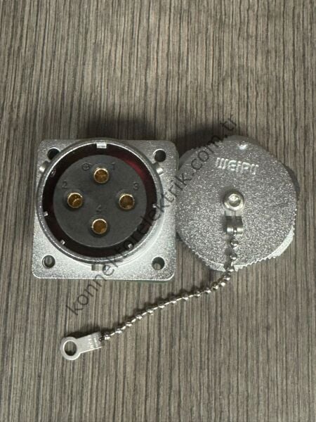 WEIPU WY32K4Z 4 Pin IP67 Metal Kasa Bayonet Panel Tipi Dişi Su Geçirmez Konnektör