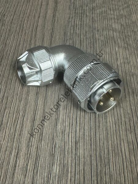 WEIPU WY32J4TU 4 Pin IP67 Metal Kasa 90° Açılı Kablo Tipi Erkek Su Geçirmez Konnektör