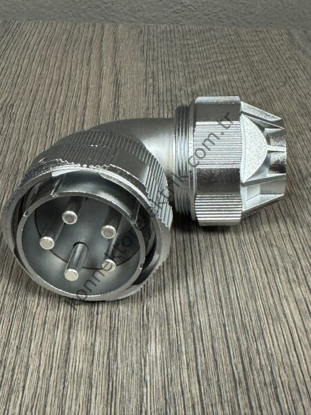 WEIPU WY48J5TU 5 Pin IP67 Metal Kasa 90° Açılı Kablo Tipi Erkek Su Geçirmez Konnektör