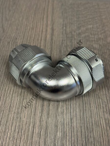 WEIPU WY48J5TU 5 Pin IP67 Metal Kasa 90° Açılı Kablo Tipi Erkek Su Geçirmez Konnektör