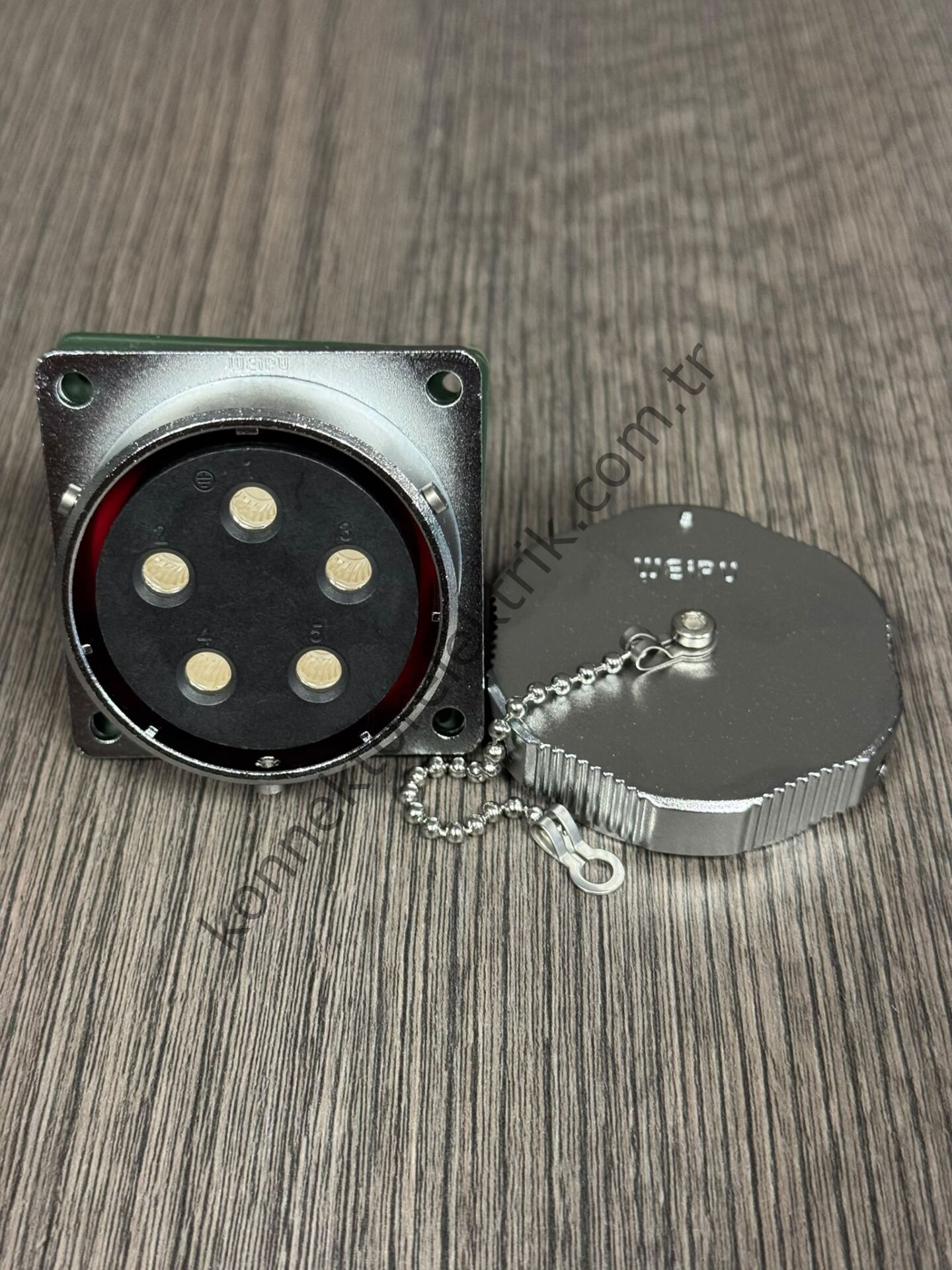 WEIPU WY48K5Z 5 Pin IP67 Metal Kasa Bayonet Panel Tipi Dişi Su Geçirmez Konnektör