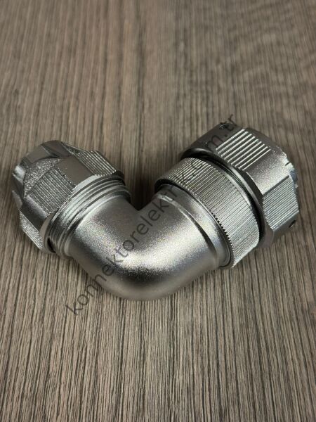 WEIPU WY40J9TU 9 Pin IP67 Metal Kasa 90° Açılı Kablo Tipi Erkek Su Geçirmez Konnektör