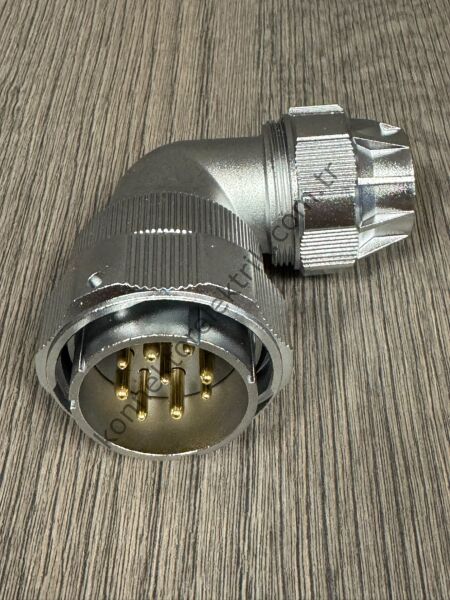 WEIPU WY40J9TU 9 Pin IP67 Metal Kasa 90° Açılı Kablo Tipi Erkek Su Geçirmez Konnektör