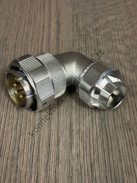 WEIPU WY40J9TU 9 Pin IP67 Metal Kasa 90° Açılı Kablo Tipi Erkek Su Geçirmez Konnektör