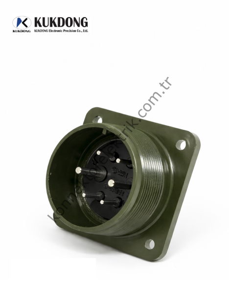 KUKDONG MS3102E 22-5P 6 Pin (4+2) Metal Kasa Panel Tipi Erkek Askeri Konnektör