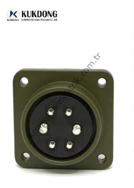 KUKDONG MS3102E 22-5P 6 Pin (4+2) Metal Kasa Panel Tipi Erkek Askeri Konnektör
