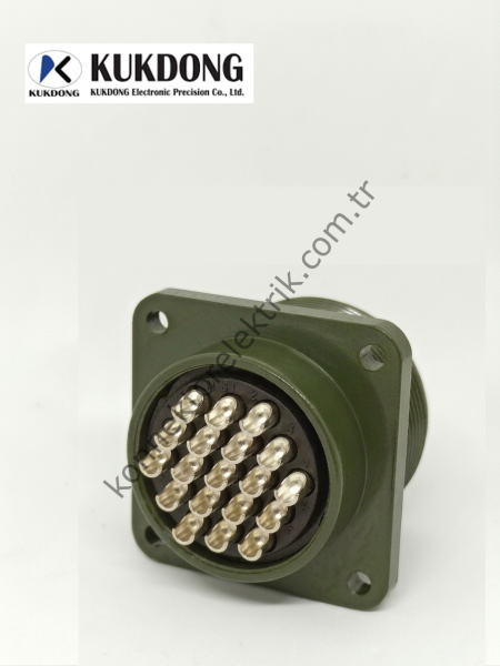 KUKDONG MS3102E 24-67P 19 Pin Metal Kasa Panel Tipi Erkek Askeri Konnektör