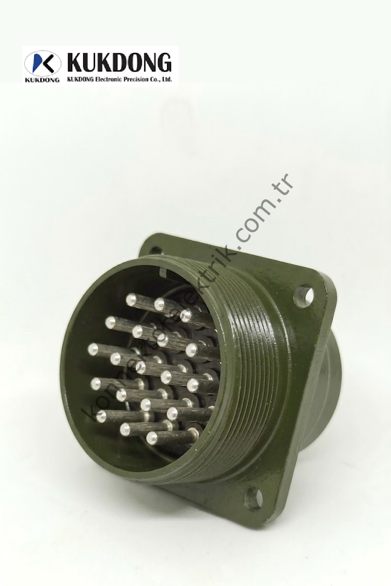 KUKDONG MS3102E 24-67P 19 Pin Metal Kasa Panel Tipi Erkek Askeri Konnektör