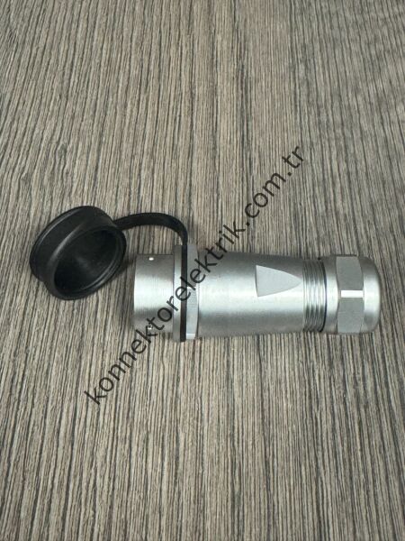 WEIPU SF2011/P4II-2 4 Pin (Vidalı) IP67 Metal Kasa Karşıt Kablo Tipi Erkek Su Geçirmez Konnektör