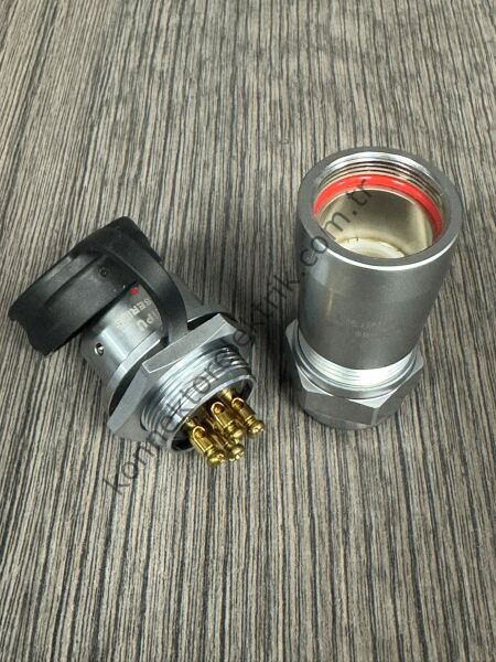 WEIPU SF2011/P4II-2 4 Pin (Vidalı) IP67 Metal Kasa Karşıt Kablo Tipi Erkek Su Geçirmez Konnektör