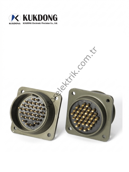 KUKDONG MS3102E 28-15P 35 Pin Metal Kasa Panel Tipi Erkek Askeri Konnektör