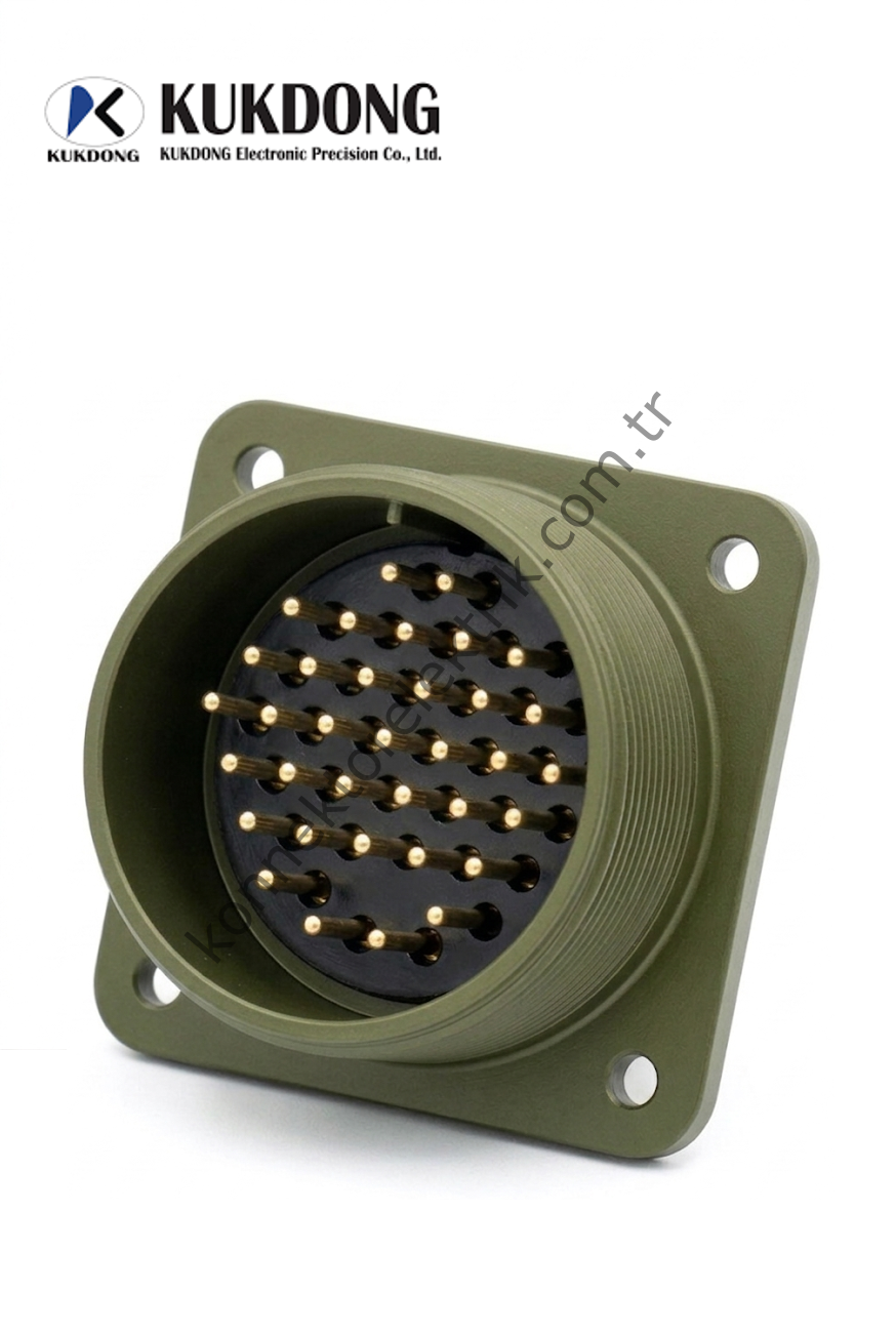 KUKDONG MS3102E 28-15P 35 Pin Metal Kasa Panel Tipi Erkek Askeri Konnektör