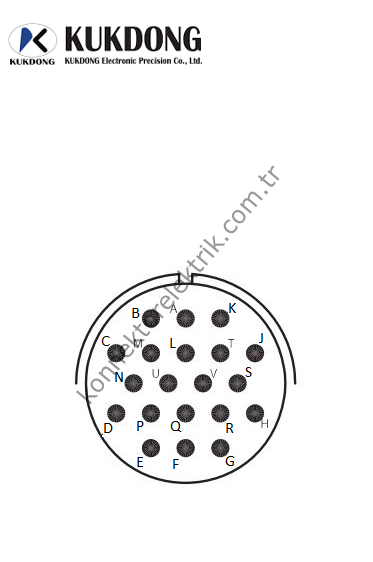 KUKDONG MS3106F 28-16S 20 Pin Kablo Tipi Dişi Askeri Konnektör