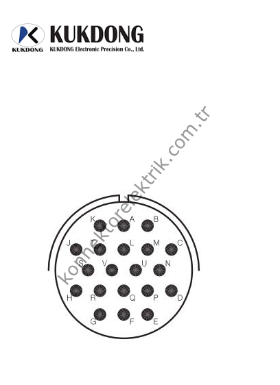 KUKDONG MS3102E 28-16P 20 Metal Kasa Pin Panel Tipi Erkek Askeri Konnektör