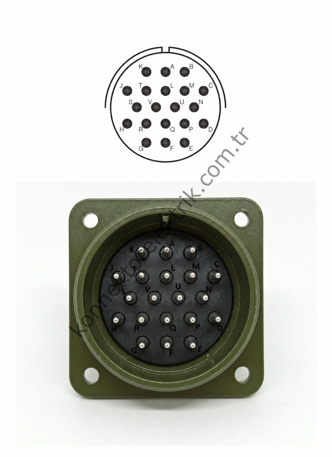 HZ CONNECTORS MS3102E 28-16P 20 Metal Kasa Pin Panel Tipi Erkek Askeri Konnektör