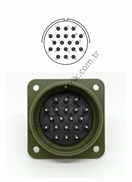 HZ CONNECTORS MS3102E 28-16P 20 Metal Kasa Pin Panel Tipi Erkek Askeri Konnektör