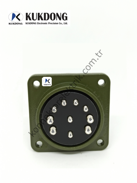 KUKDONG MS3102E 28-19P 10 Pin (6+4) Metal Kasa Panel Tipi Erkek Askeri Konnektör
