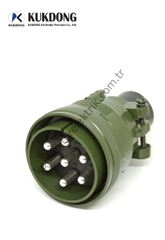 KUKDONG MS3106E 36-77P 7 Pin Metal Kasa Kablo Tipi Erkek Askeri Konnektör