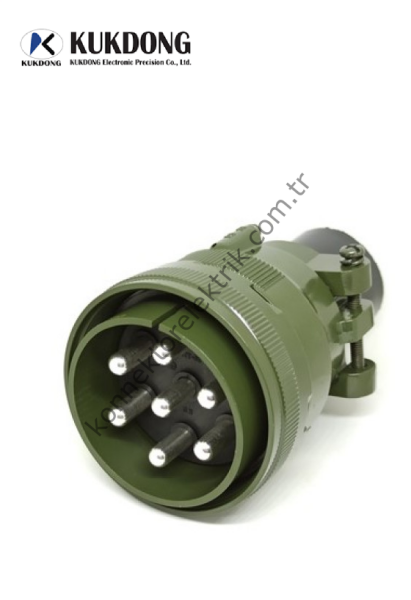 KUKDONG MS3106E 36-77P 7 Pin Metal Kasa Kablo Tipi Erkek Askeri Konnektör