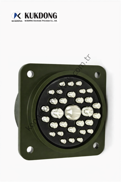 KUKDONG MS3102E 36-9P 31 Pin (14+14+2+1) Metal Kasa Panel Tipi Erkek Askeri Konnektör