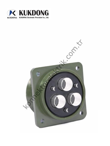 KUKDONG MS3102E 36-3P 6 Pin (3+3) Metal Kasa Panel Tipi Erkek Askeri Konnektör