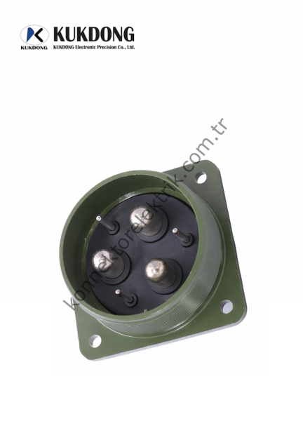 KUKDONG MS3102E 36-3P 6 Pin (3+3) Metal Kasa Panel Tipi Erkek Askeri Konnektör