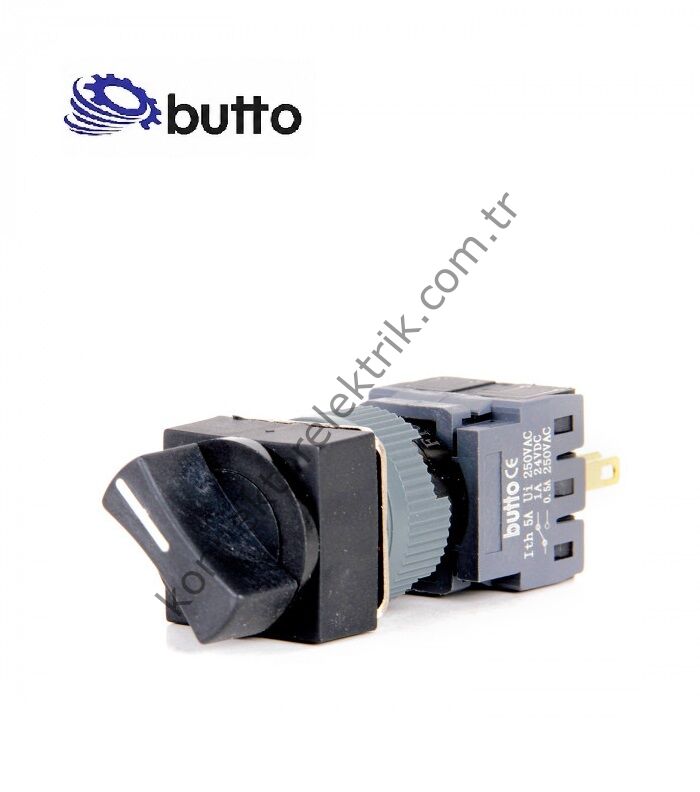 BUTTO F16-421-2 Kare Plastik Gövde 16mm 0-1 Kalıcı Mandal Buton 6-220V AC-DC