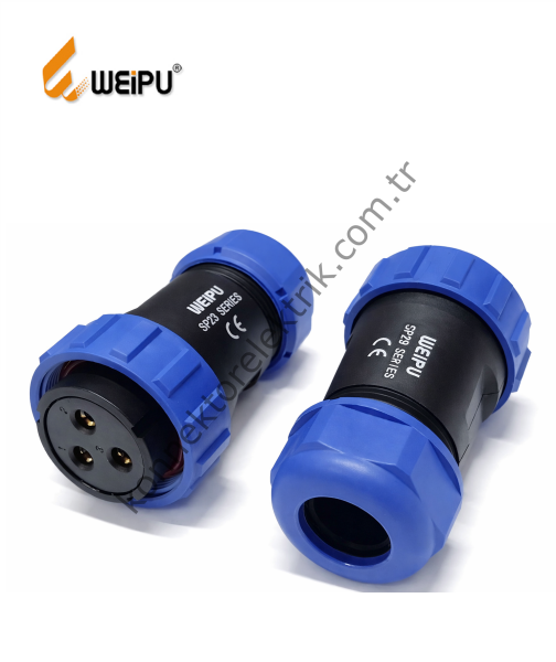WEIPU SP2910/S3 3 Pin IP68 Plastik Kasa Kablo Tipi Dişi Su Geçirmez Konnektör