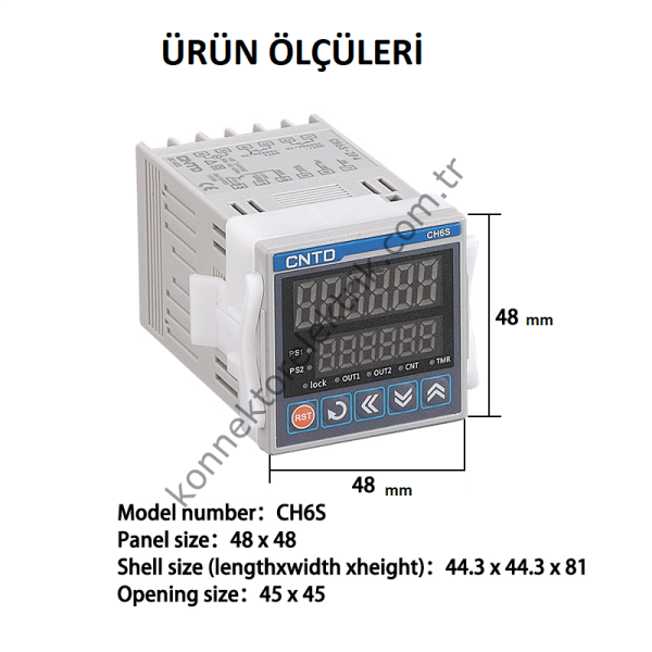 CNTD CH6S-2P4 Dijital Programlanabilir Sayıcı ve Zaman Rölesi