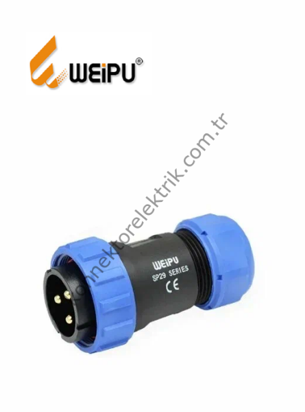 WEIPU SP2910/P3 3 Pin IP68 Plastik Kasa Kablo Tipi Erkek Su Geçirmez Konnektör