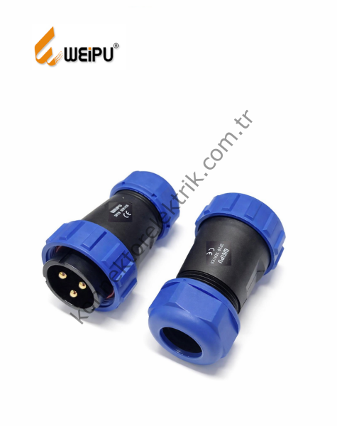 WEIPU SP2910/P3 3 Pin IP68 Plastik Kasa Kablo Tipi Erkek Su Geçirmez Konnektör