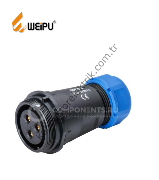 WEIPU SP2911/S3 3 Pin IP68 Plastik Kasa Kablo Tipi Dişi Su Geçirmez Konnektör