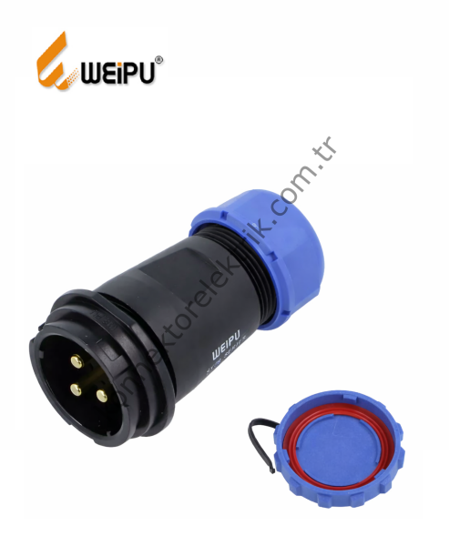 WEIPU SP2911/P3 3 Pin IP68 Plastik Kasa Kablo Tipi Erkek Su Geçirmez Konnektör