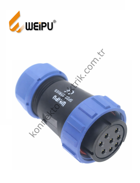 WEIPU SP2910/S8 8 Pin IP68 Plastik Kasa Kablo Tipi Dişi Su Geçirmez Konnektör