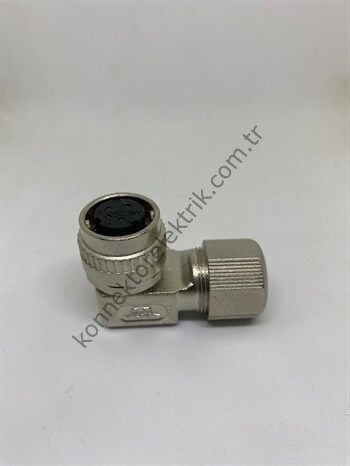 HZ CONNECTORS DK182 5 Pin Metal Kasa 90° Açılı Dişi Konnektör