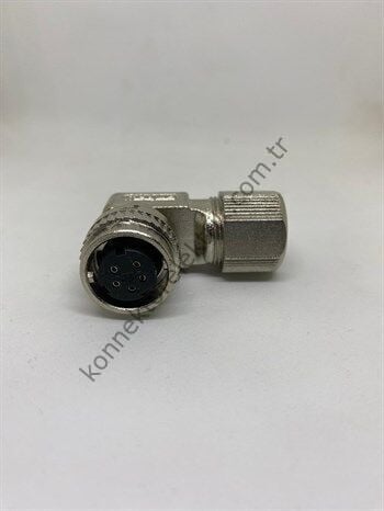 HZ CONNECTORS DK182 5 Pin Metal Kasa 90° Açılı Dişi Konnektör