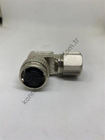 HZ CONNECTORS DK182 8 Pin Metal Kasa 90° Açılı Dişi Konnektör