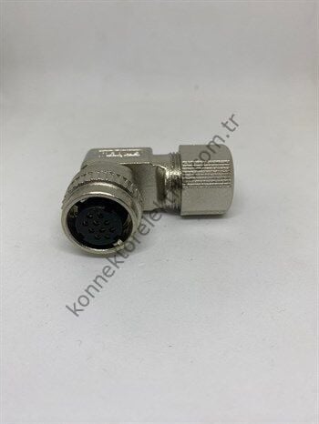 HZ CONNECTORS DK182 10 Pin Metal Kasa 90° Açılı Dişi Konnektör