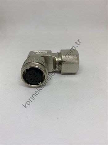 HZ CONNECTORS DK182 10 Pin Metal Kasa 90° Açılı Dişi Konnektör