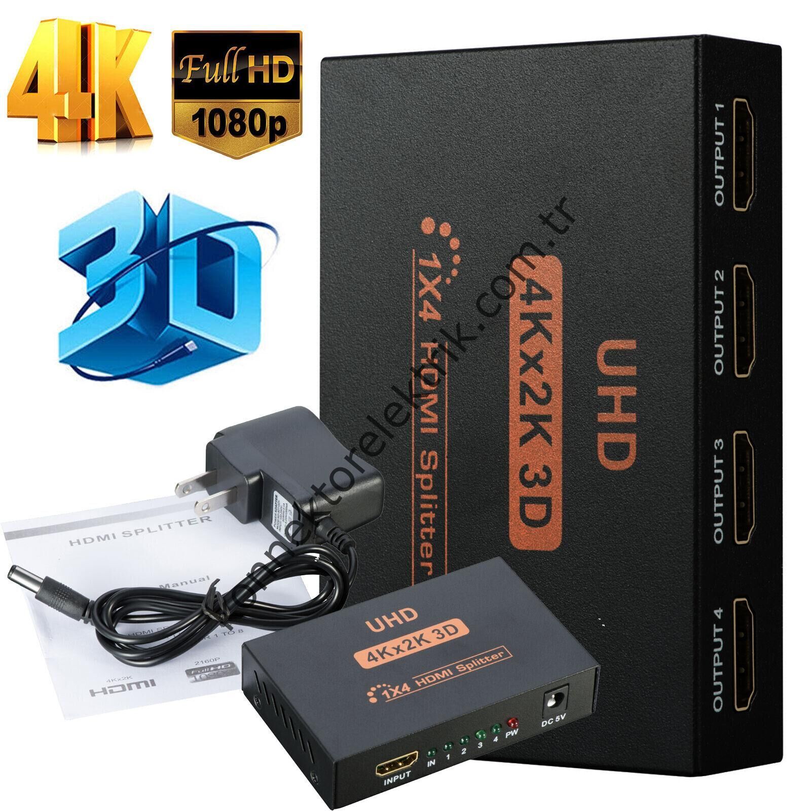 EXPOTECH EXHDMI2004 4 PORT HDMI Çoklayıcı 4K Çoğaltıcı Splitter (Uzun Mesafe)